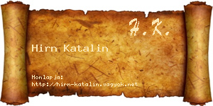 Hirn Katalin névjegykártya